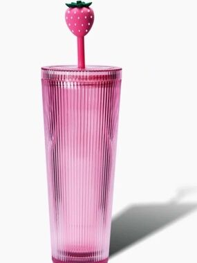 Starbucks 2026 Pink Collection 24oz Cup Strawberry Topper-Ltd. Ed.-NEW w/tags